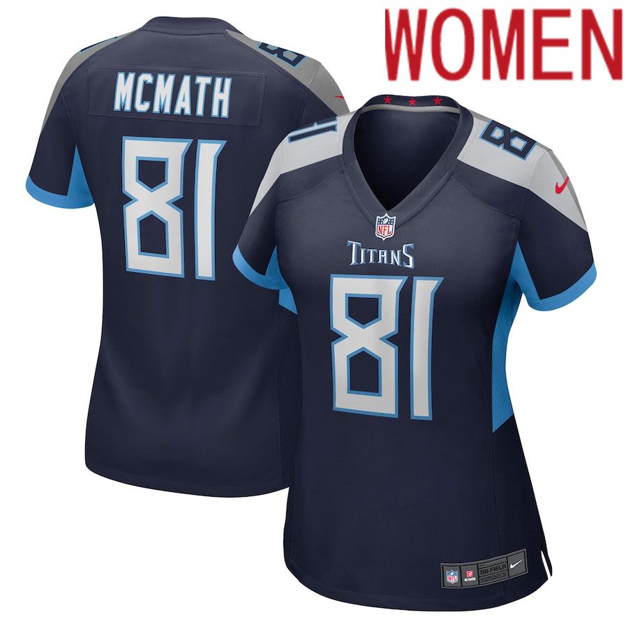 Women Tennessee Titans #81 Racey McMath Nike Navy Game NFL Jersey->women nfl jersey->Women Jersey